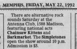 Chainsaw Kittens / Barkmarket / Simpletones on May 23, 1992 [923-small]