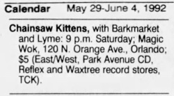 Chainsaw Kittens / Barkmarket / Lyme on May 30, 1992 [925-small]