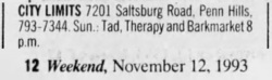 Tad / Therapy? / Barkmarket on Nov 14, 1993 [041-small]
