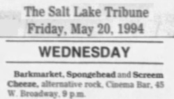 Barkmarket / Spongehead / Screem Cheeze on May 25, 1994 [151-small]