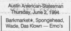 Barkmarket / Spongehead / Wade / Das Klown on Jun 4, 1994 [157-small]