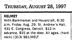 Helmet / Barkmarket / Hovercraft on Aug 29, 1997 [295-small]