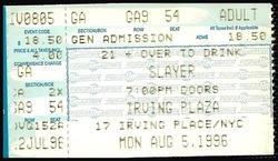 Slayer / Unsane / Barkmarket / Misery Loves Company on Aug 5, 1996 [443-small]