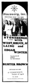 West Bruce & Laing / Edgar Winter / Stonehenge on Oct 26, 1972 [973-small]