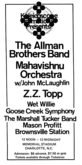 Allman Brothers Band / ZZ Top / The Marshall Tucker Band / mahavishnu orchestra / Wet Willie / Brownsville Station / Mason Profitt / Goose Creek Symphony on Apr 21, 1973 [158-small]