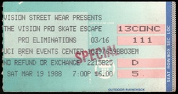 Vision Street Wear Presents The Vision Pro Skate Escape Pro Eliminations on Mar 19, 1988 [038-small]