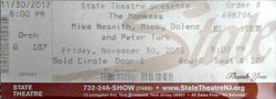 tags: Ticket - Michael Nesmith / Micky Dolenz / Peter Tork / The Monkees on Nov 30, 2012 [304-small]