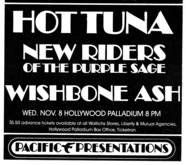 Hot Tuna / New Riders of the Purple Sage / Wishbone Ash on Nov 8, 1972 [324-small]