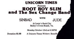 Root Boy Slim & The Sex Change Band / Sinbad  / Jude on Oct 23, 1978 [438-small]