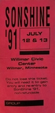 tags: Ticket - Sonshine '91 on Jul 12, 1991 [522-small]