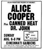 Alice Cooper / Canned Heat / Dr. John on Aug 6, 1972 [368-small]