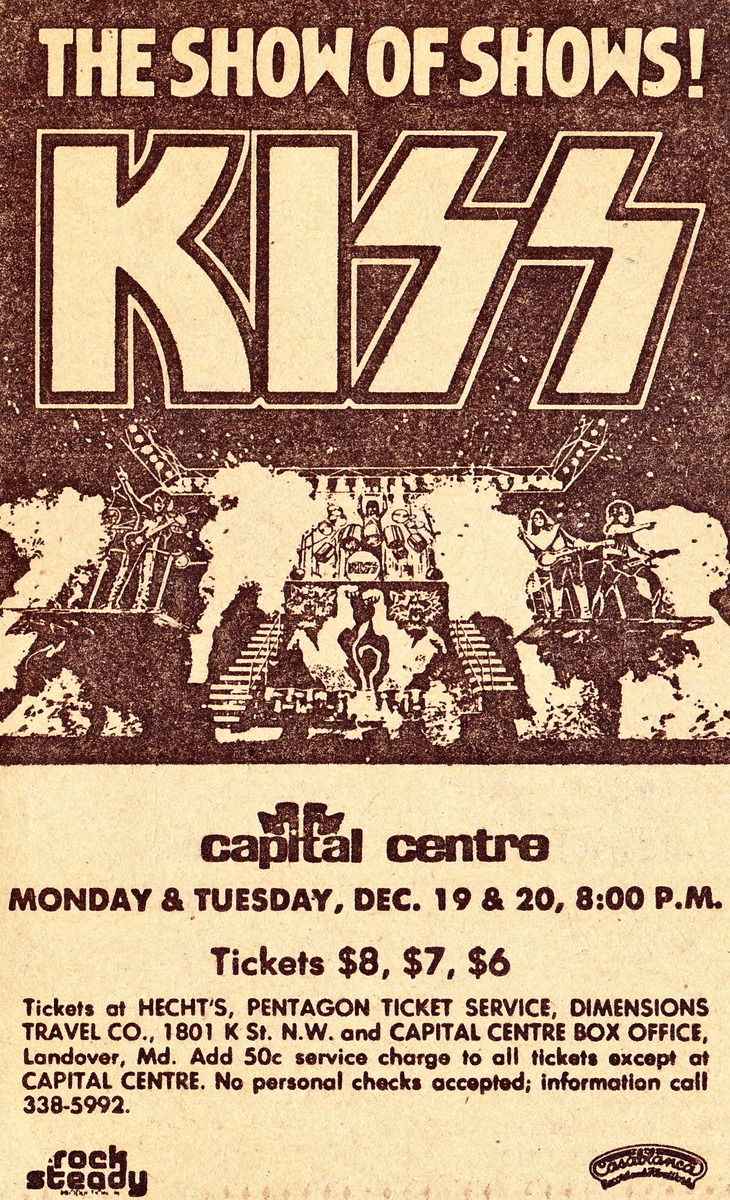 Dec 19, 1977: AC/DC / KISS at Capital Centre Landover, Maryland, United ...