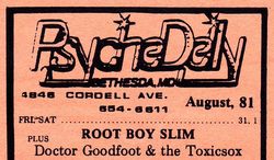 Dr. Goodfoot and The Toxic Sox / Root Boy Slim on Jul 31, 1981 [852-small]