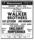 The Walker Brothers / Englebert humperdink / Cat Stevens / Jimi Hendrix on Apr 23, 1967 [904-small]