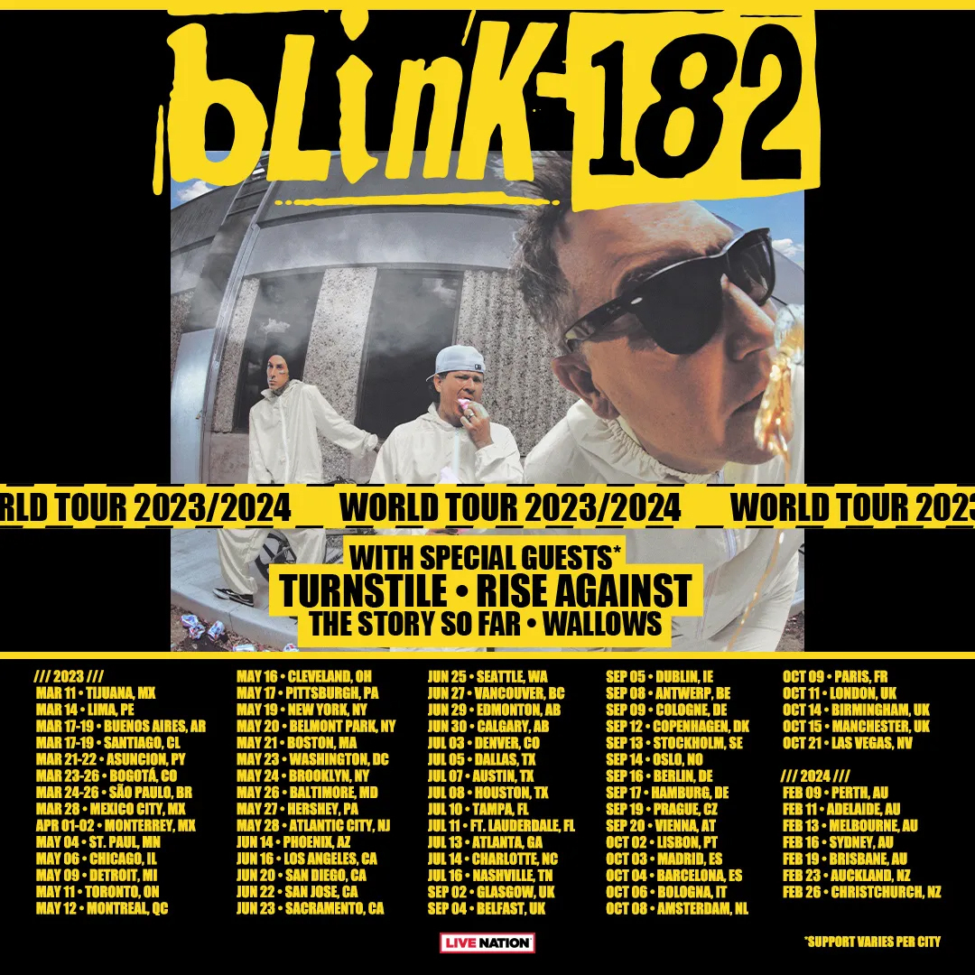 blink 182 tour adelaide
