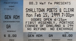 tags: Ticket - Smalltown Poets / Clear on Feb 15, 1999 [578-small]