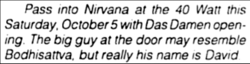Nirvana / Das Damen on Oct 5, 1991 [646-small]
