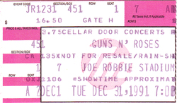 tags: Guns N' Roses, Ticket, Joe robbie stadium - Guns N' Roses / Soundgarden on Dec 31, 1991 [830-small]