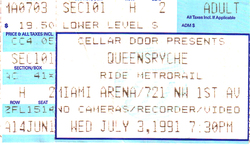 tags: Queensrÿche, Ticket, Miami Arena - Queensryche / Suicidal Tendencies on Jul 3, 1991 [831-small]