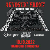 tags: Agnostic Front, Charger, SpiritWorld, Last Hope, Hamburg, Hamburg, Germany, Gig Poster, Grünspan - Agnostic Front / Charger / SpiritWorld / Last Hope on Oct 18, 2022 [887-small]