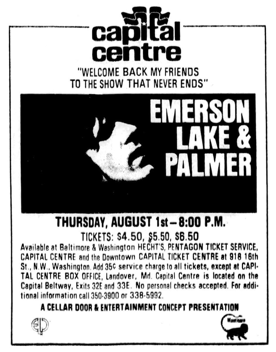 Emerson Lake and Palmer Concert & Tour History Concert Archives