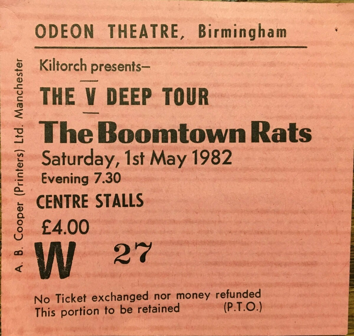 Motorhead ticket Birmingham Odeon 10/04/82 #NN34 