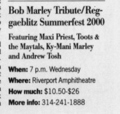 Maxi Priest / Toots & The Maytals / Ky-Mani Marley / Andrew Tosh on Aug 16, 2000 [641-small]