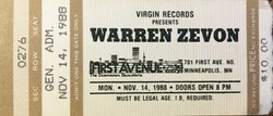 Warren Zevon on Nov 14, 1988 [700-small]