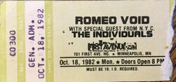 Romeo Void / The Individuals on Oct 18, 1982 [755-small]