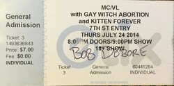 MC/VL / Gay Witch Abortion / Kitten Forever on Jul 24, 2014 [768-small]