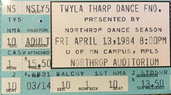 Twyla Tharp Dance on Apr 13, 1984 [361-small]