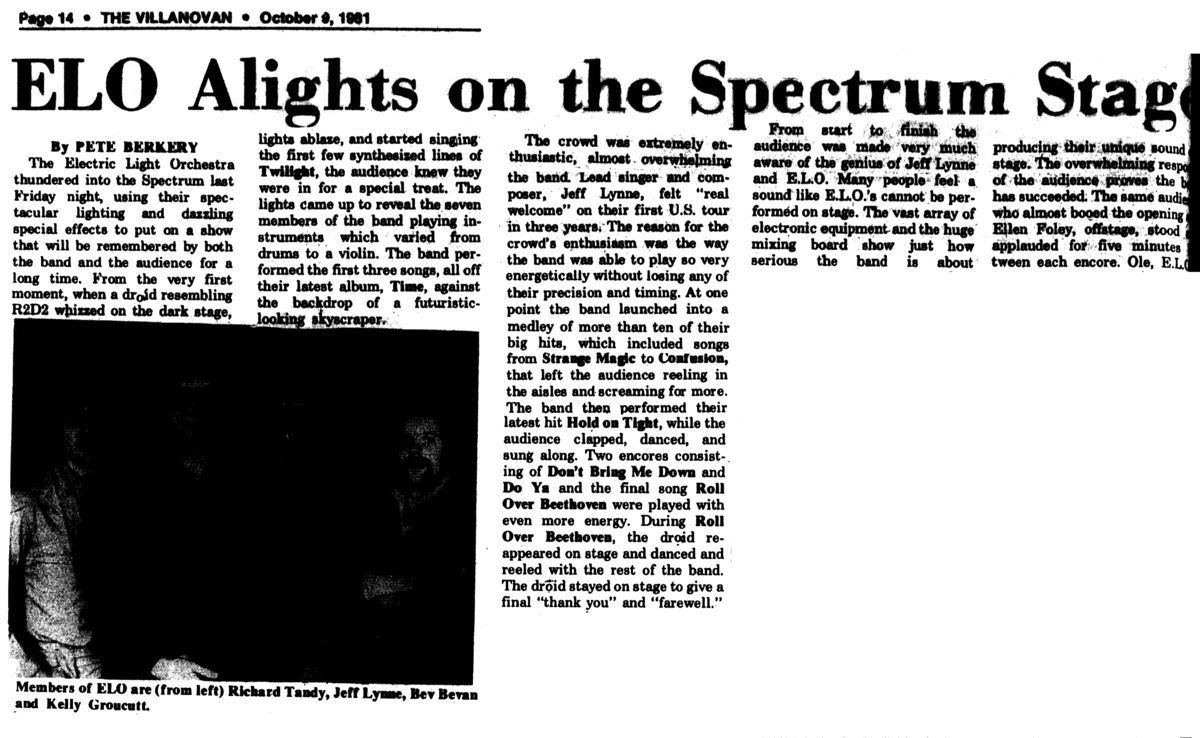 Electric Light Orchestra (ELO) Concert & Tour History (Updated for 2022) Concert Archives