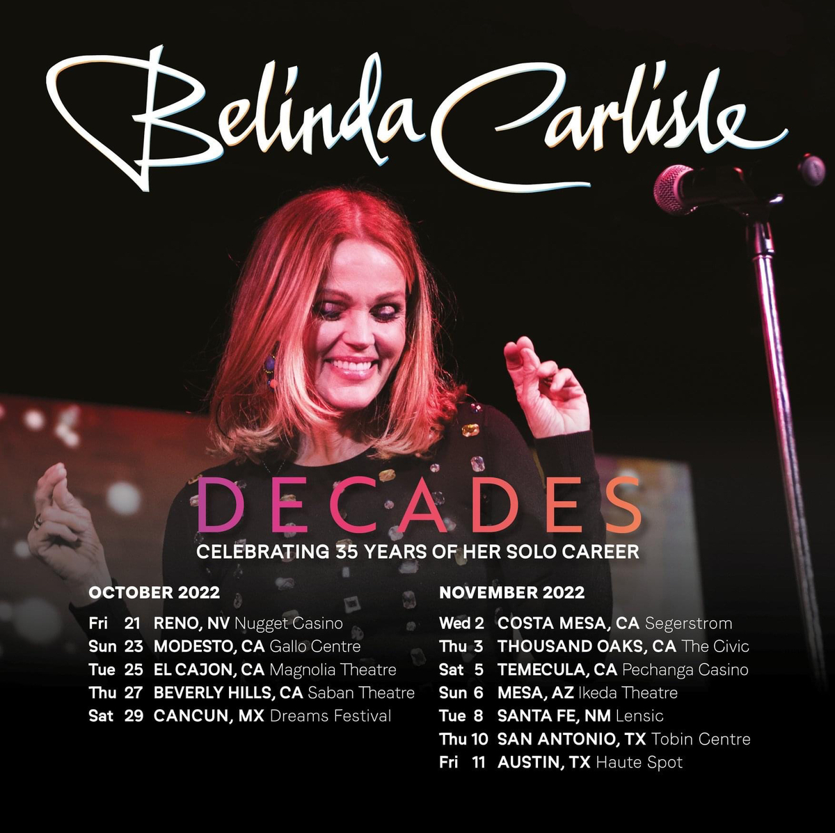 Belinda Carlisle Concert & Tour History (Updated for 2023 2024
