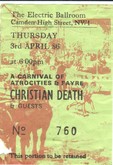 Christian Death / Fields of the Nephilim / Living In Texas / Car Crash International / Asmodi Bizarr / Jayne County on Apr 3, 1986 [148-small]