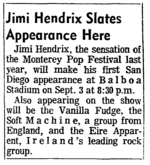 Jimi Hendrix / Vanilla Fudge / Soft Machine / Eire Apparent on Sep 3, 1968 [609-small]