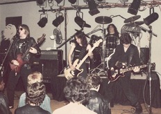 Hellion: Norman Lawson, Tim Carruba, Stuart Rose and Joe Gillette, Death Row / The Obsessed / Hellion / Asylum on Apr 22, 1983 [942-small]