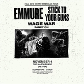 Stick To Your Guns / Emmure / Wage War / Sanction on Nov 4, 2018 [904-small]