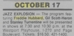 Freddie Hubbard / Gil Scott-Heron / Stanley Turentine on Oct 17, 1986 [455-small]