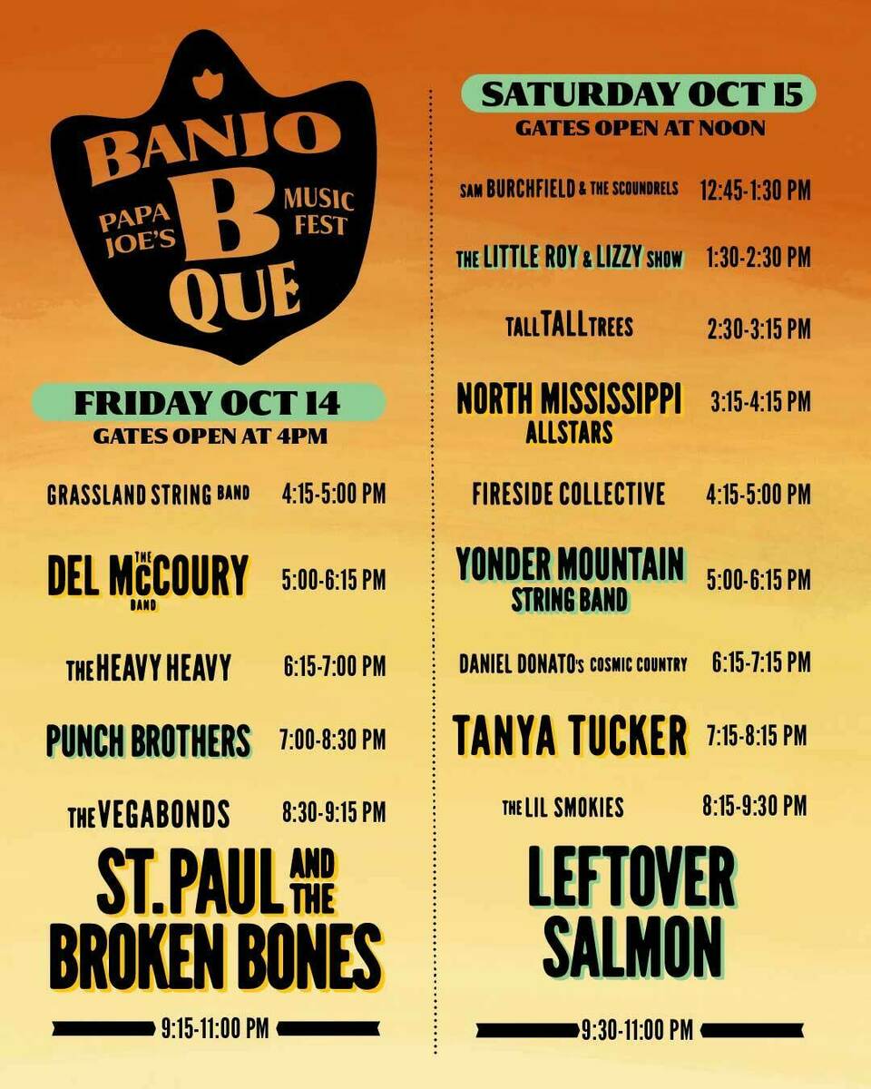 Oct 14, 2022 Papa Joe’s BanjoBQue Music Festival at Columbia Co