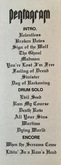 Custom set list, Pentagram on Sep 14, 1993 [012-small]