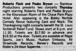 Roberta Flack / PEOBO BRYSON / Bobby Norfolk Comedy Revue w/Zack & Mack on Nov 26, 1981 [053-small]