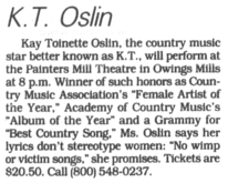 K.T. Oslin on Jul 13, 1990 [201-small]