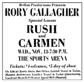 Rory Gallagher / Rush / Carmen on Nov 13, 1974 [290-small]