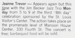  Jeannie Trevor / Jim Becker Trio on Aug 21, 1978 [406-small]