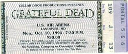 U.S. Air Arena is the Capital Centre, tags: Grateful Dead, Landover, Maryland, United States, Ticket, Capital Centre - Grateful Dead on Oct 10, 1994 [536-small]