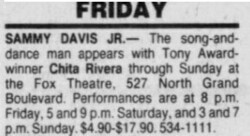 Fox Theater presents Sammy Davis  on Nov 23, 1984 [627-small]