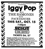 Iggy Pop / Ramones / Facedancer on Oct 15, 1977 [728-small]