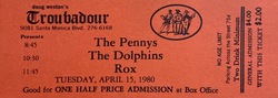 Rox / The Dolphins / The Pennys on Apr 15, 1980 [760-small]