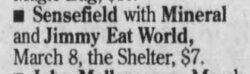 Sensefield / Mineral / Jimmy Eat World on Mar 8, 1997 [974-small]