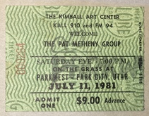 Pat Metheny Group - Park West, Utah  on Jul 11, 1981 [980-small]